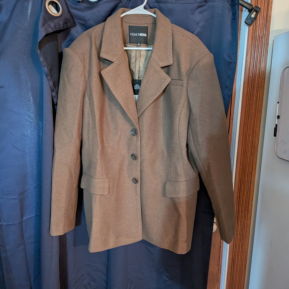 New Women's 3x Brown Blazer Jacket